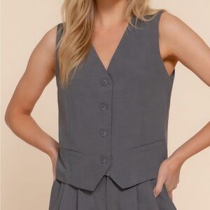 V-neckline Button Closure Vest